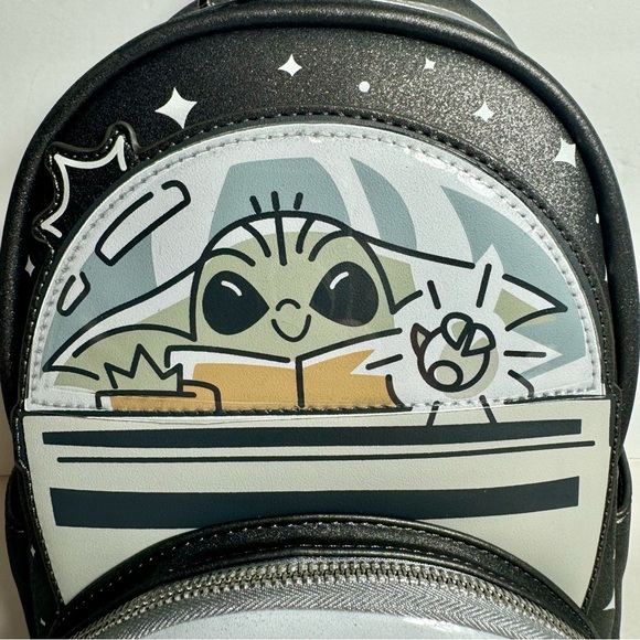 NWT. Loungefly Disney Parks 2024 Mandalorian Grogu Mini Backpack Star Wars - Picture 3 of 14
